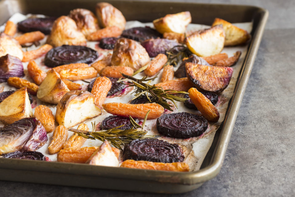 Rosemary roasted root vegetables